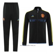 Chandal de Chaqueta del Manchester United 2021 2022 Negro y Azul