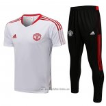 Chandal del Manchester United 2021 2022 Manga Corta Blanco