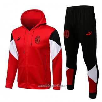 Chandal con Capucha del AC Milan 2021 2022 Rojo