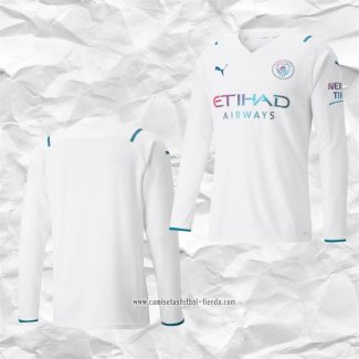 Camiseta Segunda Manchester City 2021 2022 Manga Larga