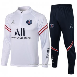 Chandal de Sudadera del Paris Saint-Germain 2021 2022 Nino Blanco