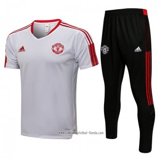 Chandal del Manchester United 2021 2022 Manga Corta Blanco