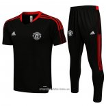 Chandal del Manchester United 2021 2022 Manga Corta Negro