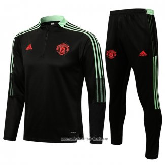 Chandal de Sudadera del Manchester United 2021 2022 Negro