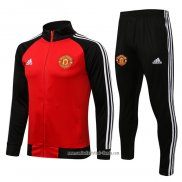 Chandal de Chaqueta del Manchester United 2021 2022 Rojo y Negro