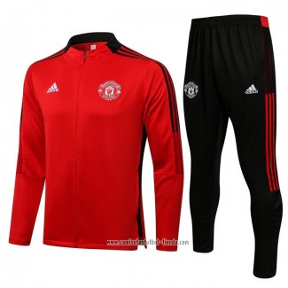 Chandal de Chaqueta del Manchester United 2021 2022 Rojo y Negro