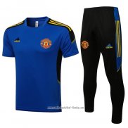 Chandal del Manchester United 2021 2022 Manga Corta Azul