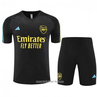 Chandal del Arsenal 2023 2024 Manga Corta Negro - Pantalon Corto