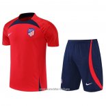 Chandal del Atletico Madrid 2022 2023 Manga Corta Rojo - Pantalon Corto